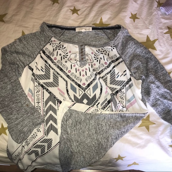 Aztec Print Quarter Sleeve Shirt - Picture 1 of 2